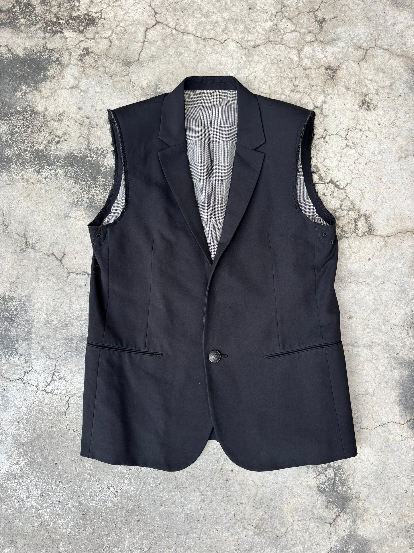 AW/05 Number (N)ine Distressed Padded Shoulder Vest (M)