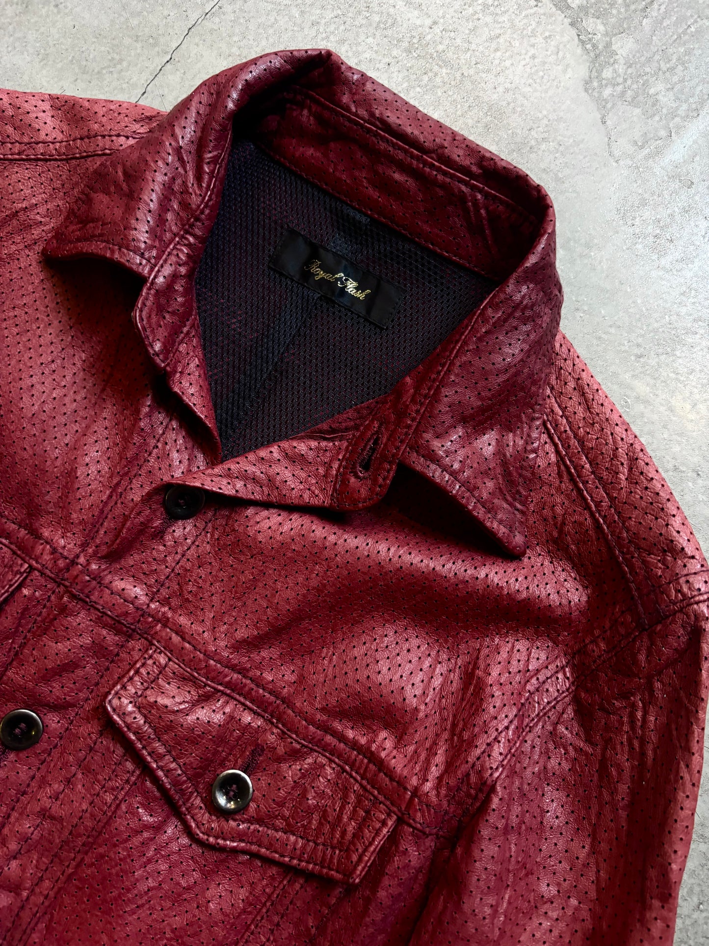 Royal Flash Perforated Leather Shirt (S)