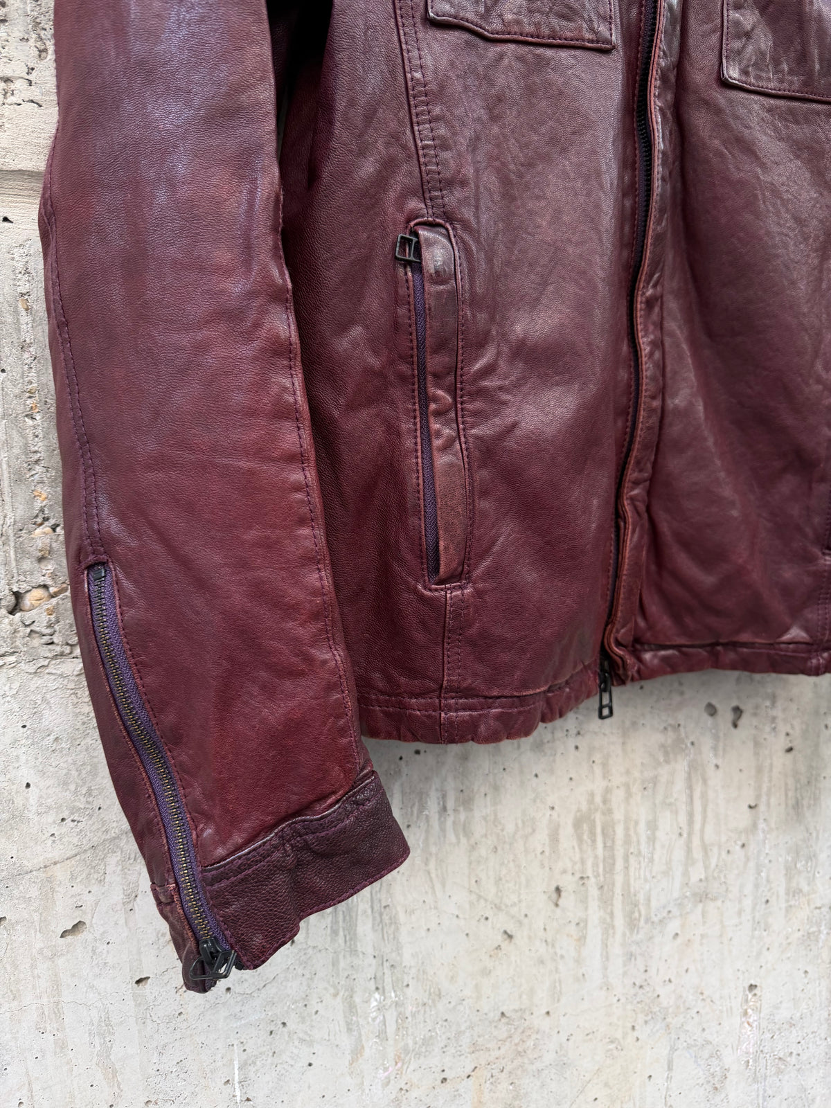 Setting Cracks Bloodred Rider Leather Jacket (S)
