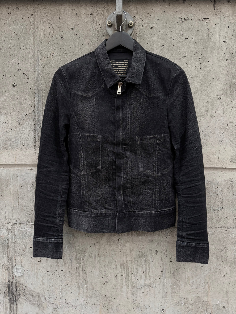 SS/08 Kiminori Morishita Heavy-Faded Black Raw Denim Zip Jacket (S)