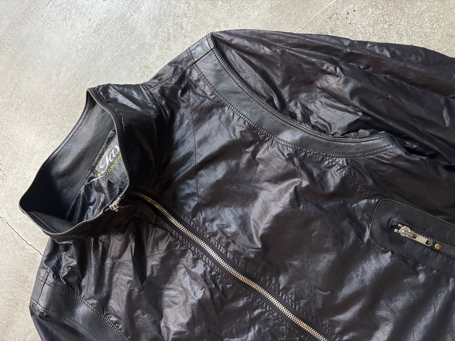 NO ID Leather Detailed Nylon Rider Jacket (S)