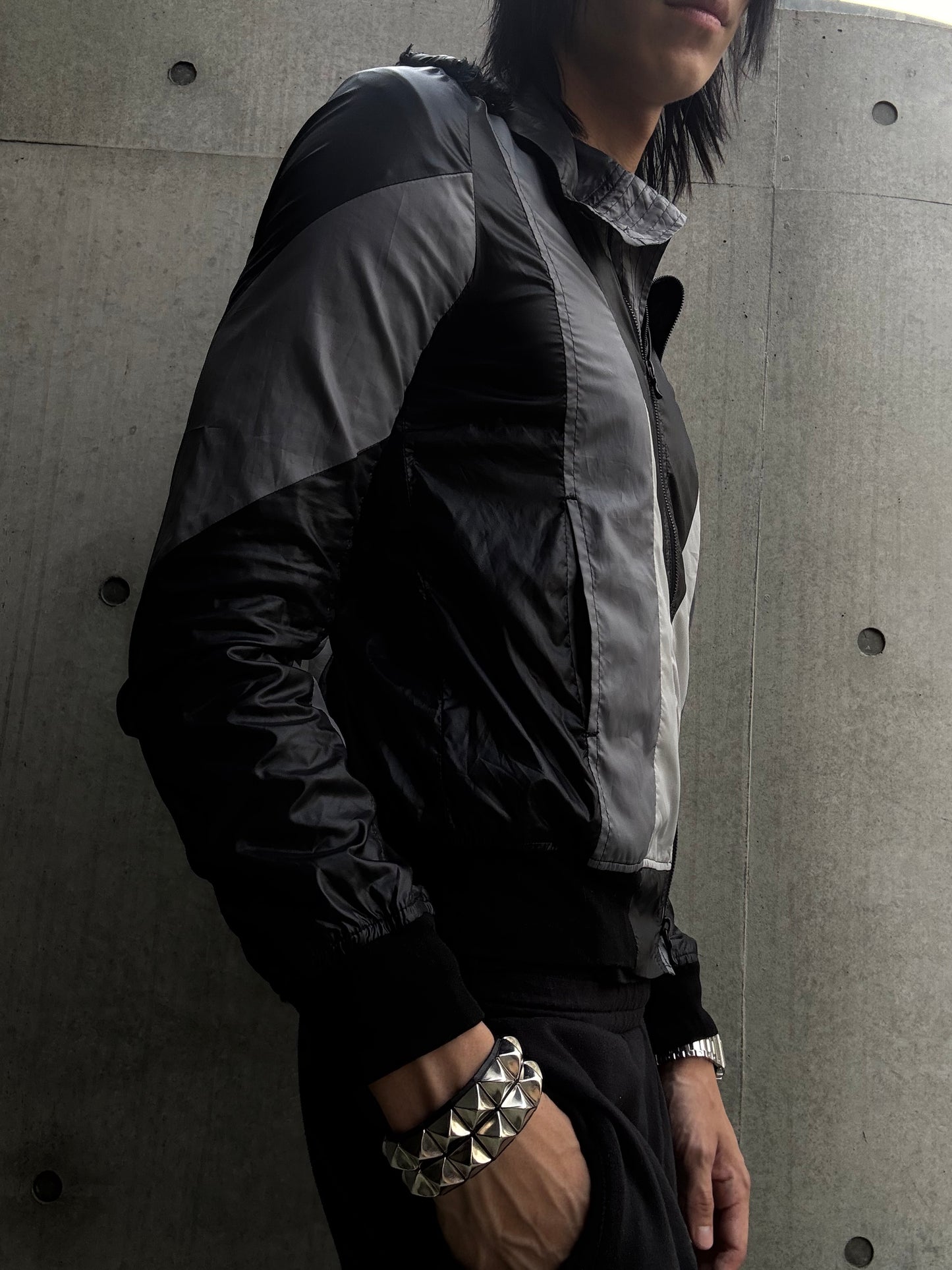 Diet Butcher Slim Skin Nylon Monochrome Military Jacket (M)