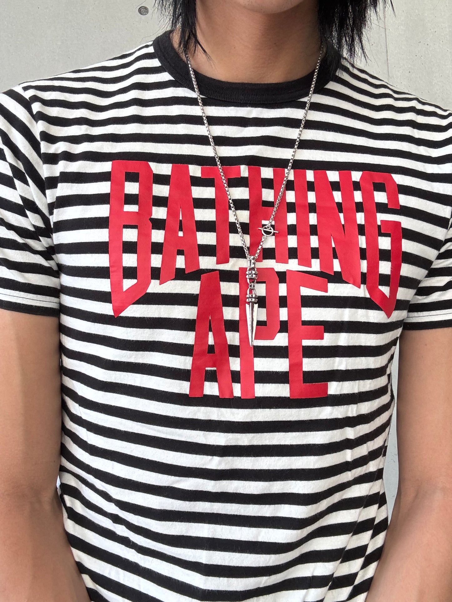 A Bathing Ape Striped Tee (M)