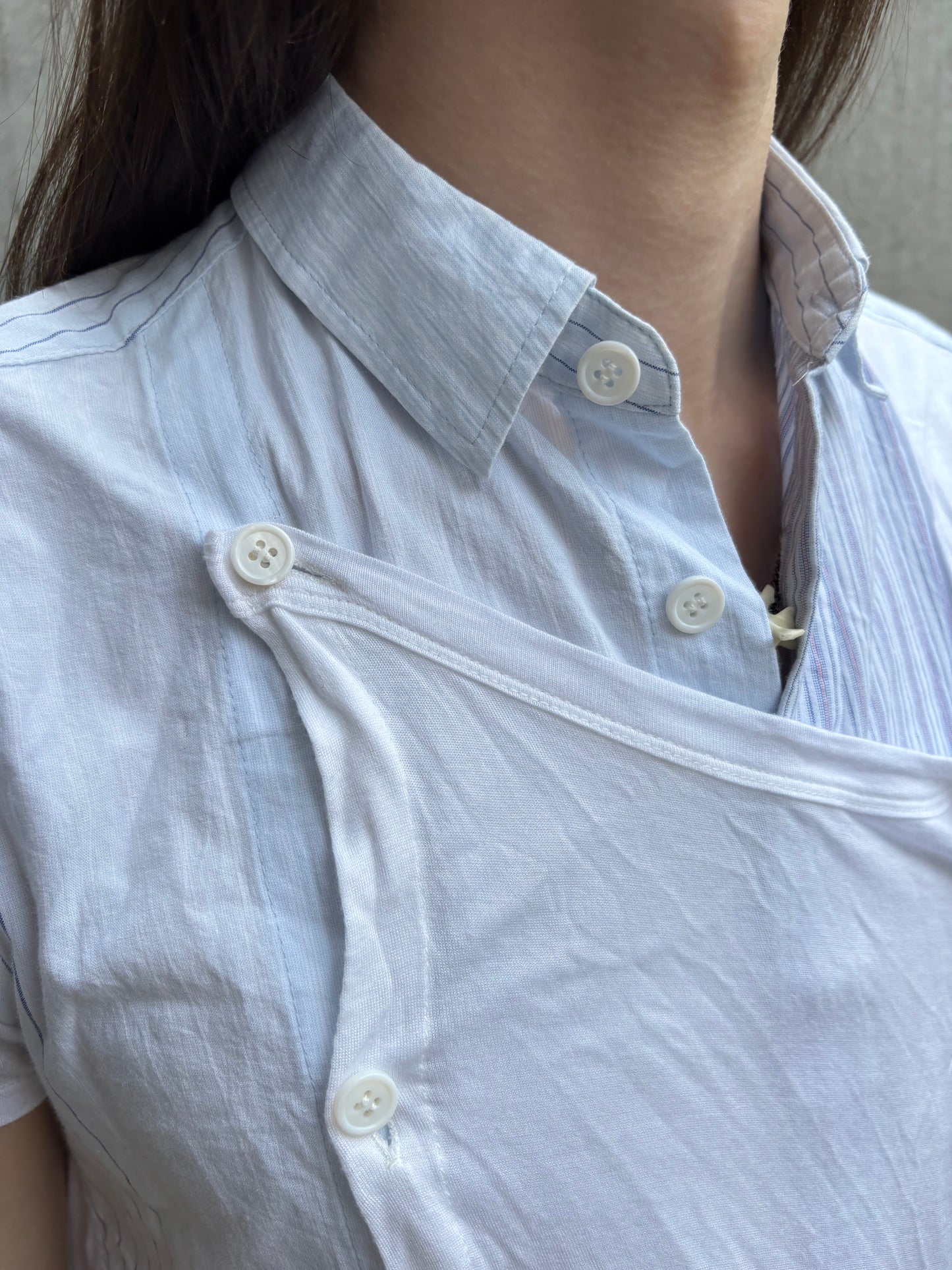 Y‘s by Yohji Yamamoto Multilayered Shortsleeve Button Up (S)