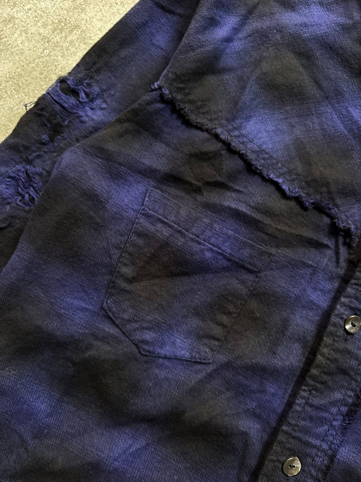 14th Addiction Distressed Checkered Shirt (S)