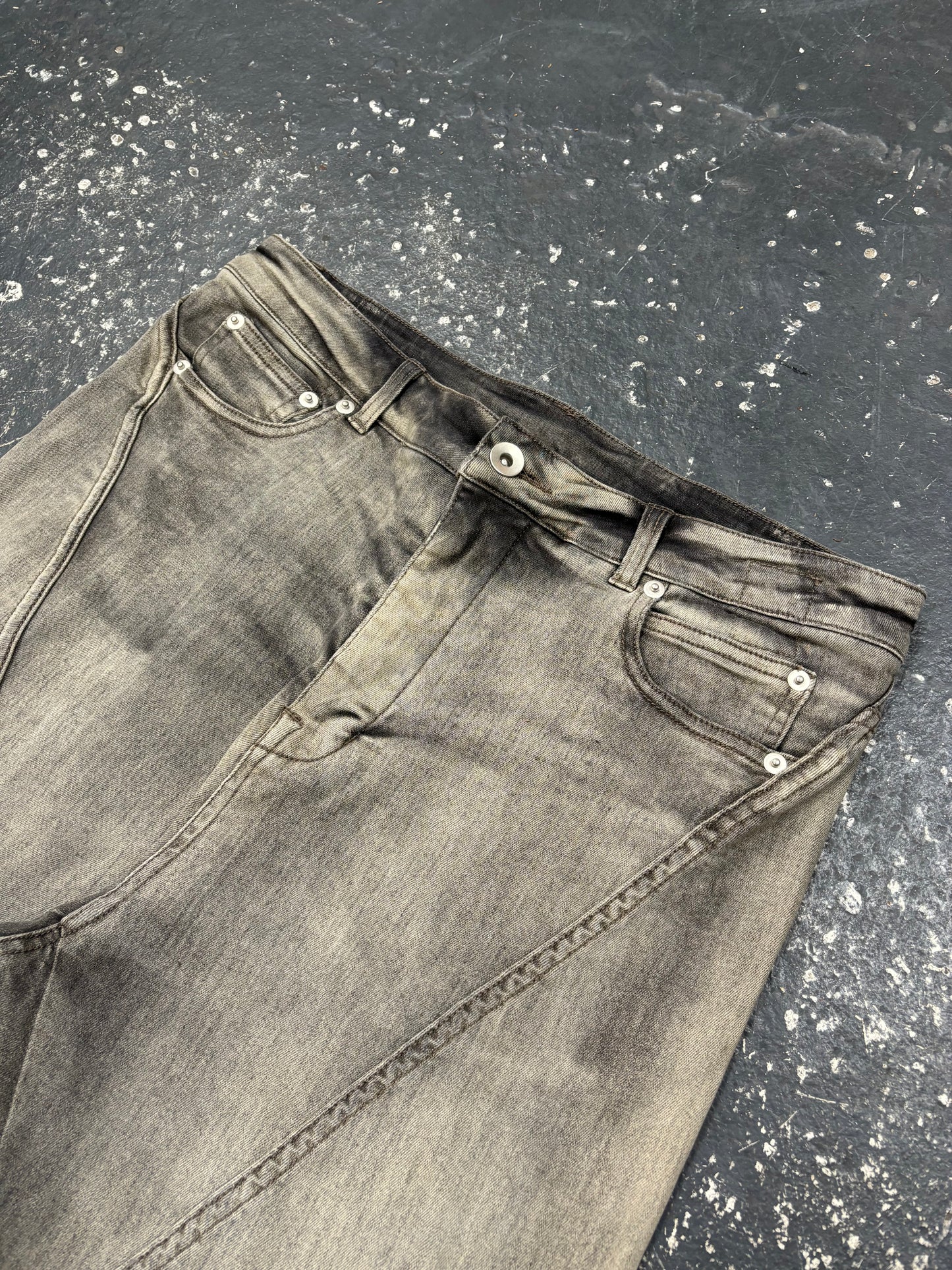 Rick Owens Green/Grey Faded Bolan Denim (30)