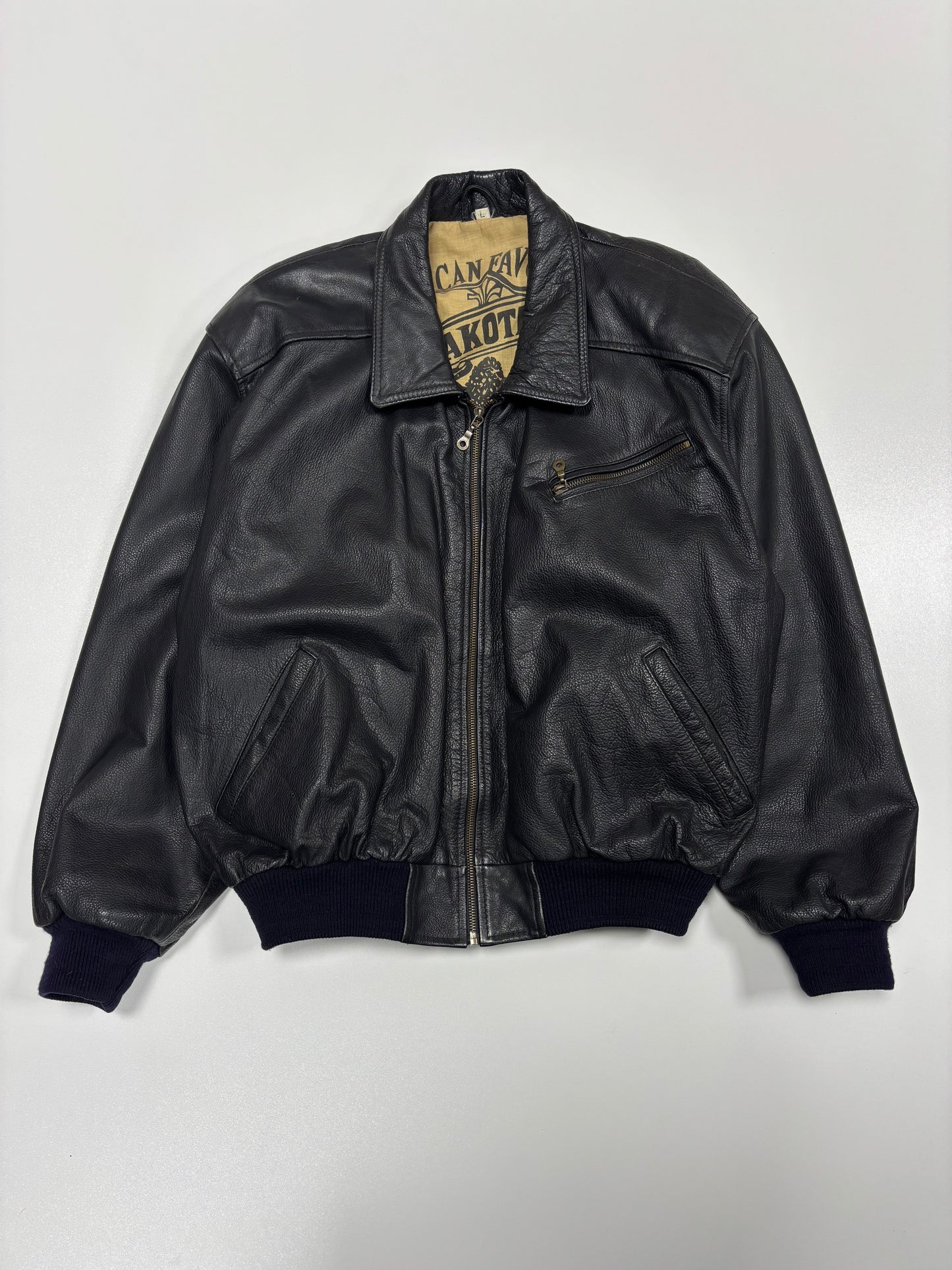 90’s Dakota Cropped Leather Jacket (L)