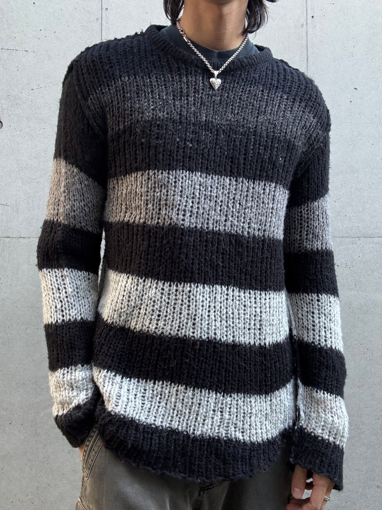 Civarize Striped Goth Sweater (L)