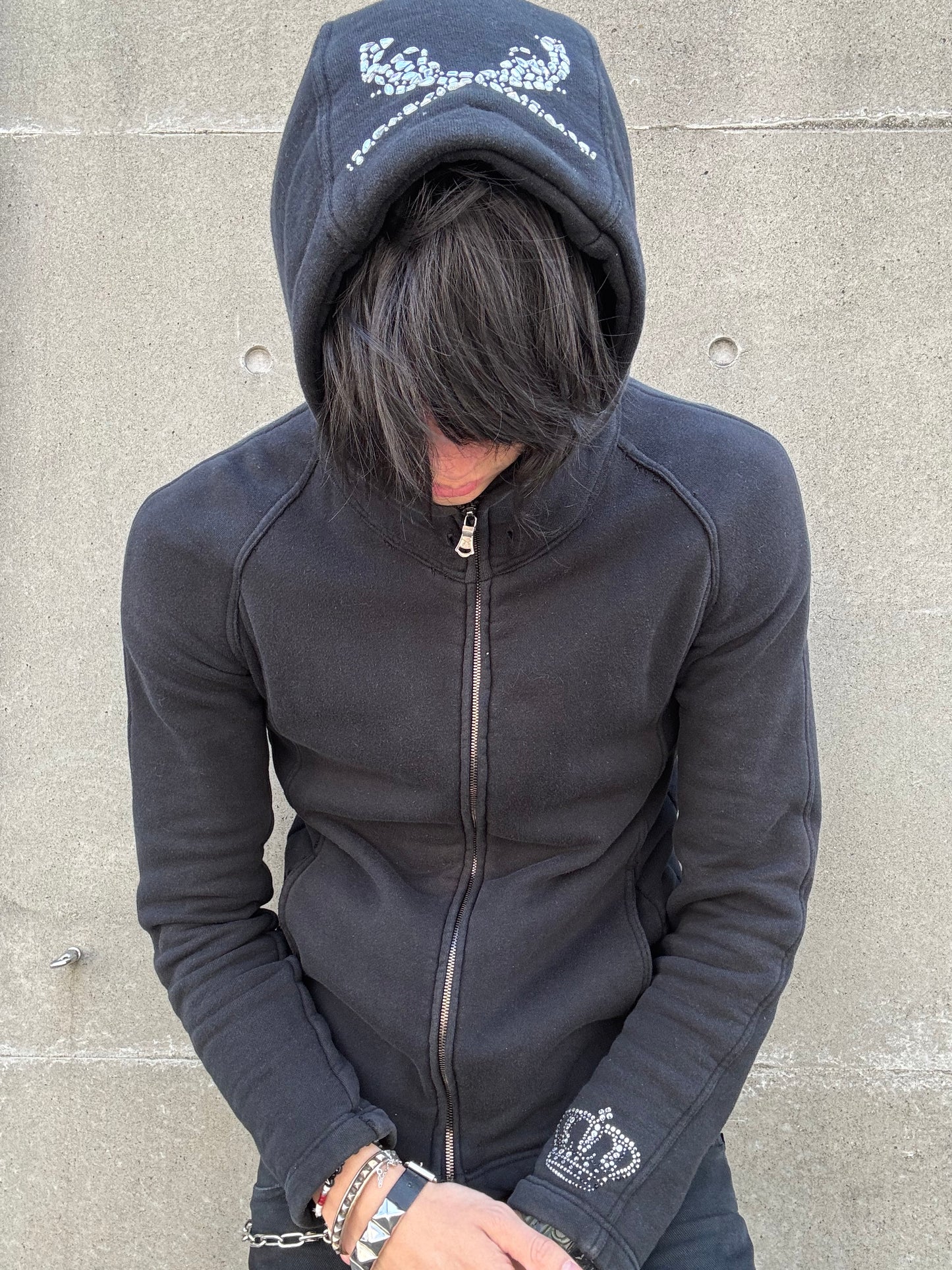 Roar Guns Studded Raglan Zip Hoodie (L)