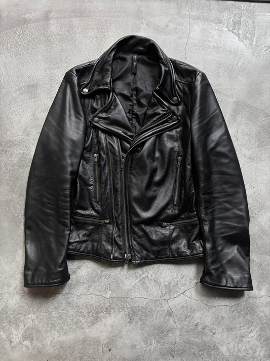 Glamb Double Zip Perfecto Leather Jacket (M)