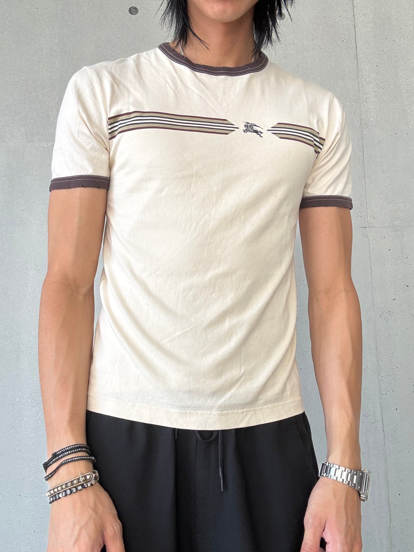 Burberry Black Label Distressed Neck Ringer Tee (2)