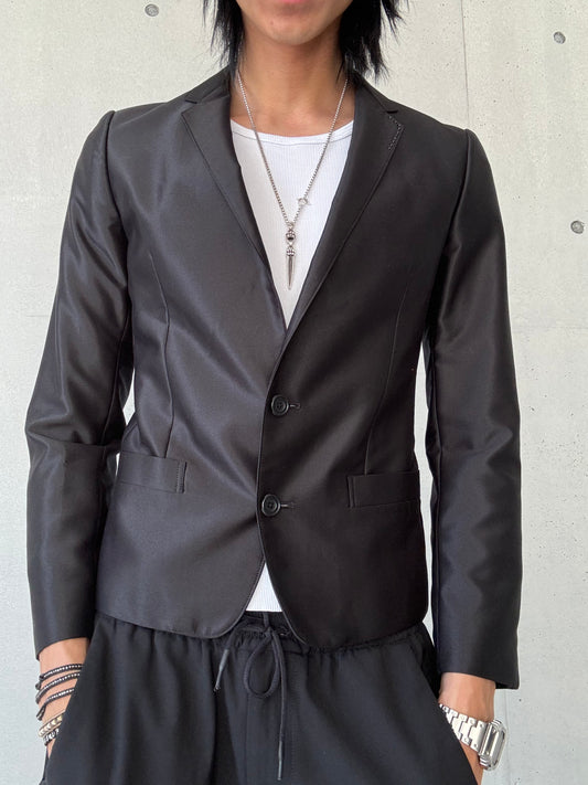 Tornado Mart Shiny Black Rhinestone Blazer (L)