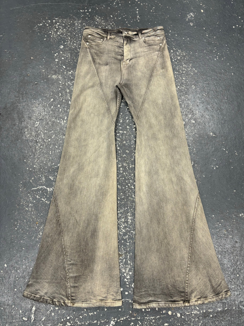 Rick Owens Green/Grey Faded Bolan Denim (30)