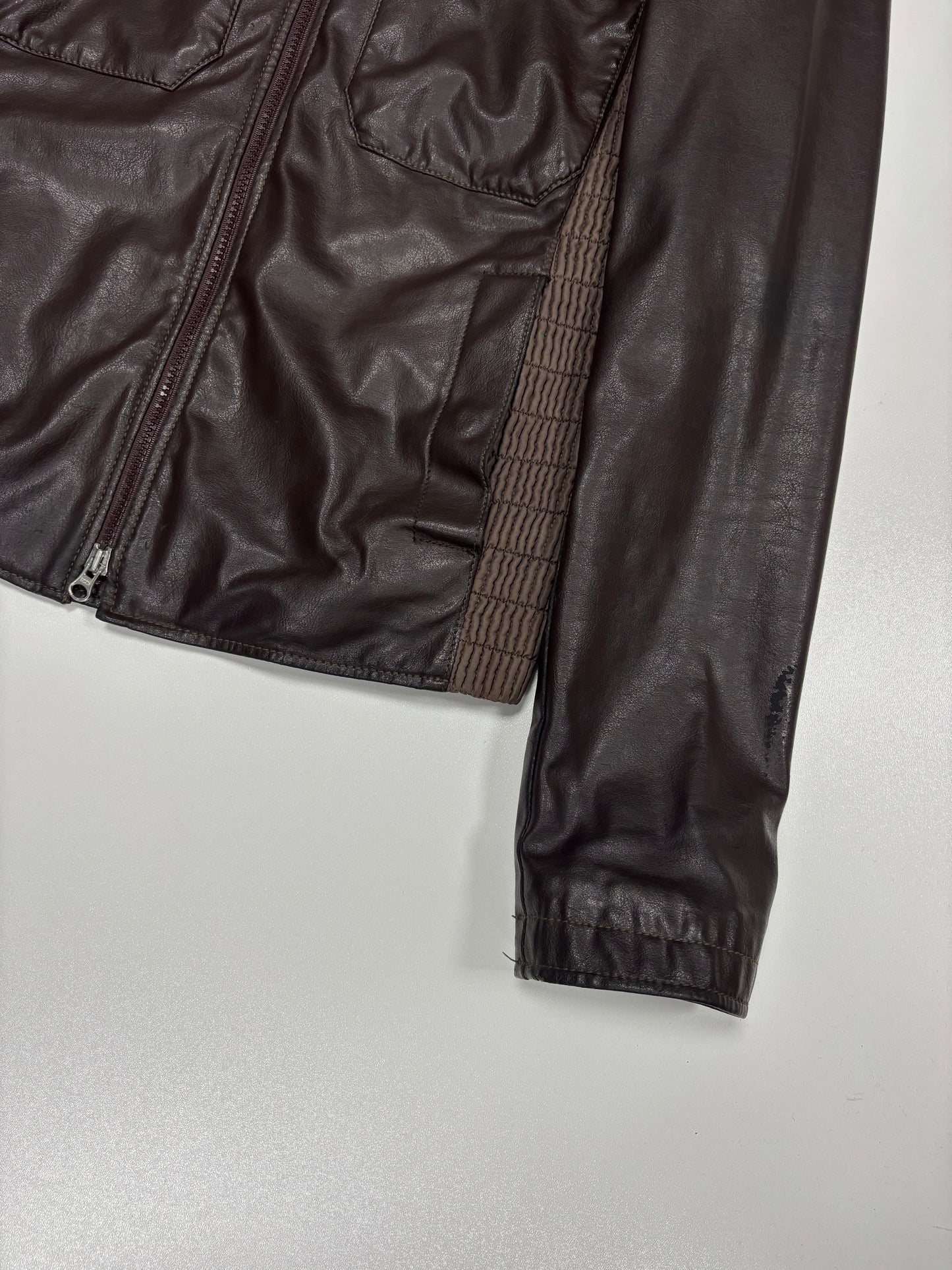 Armani Jeans Biker Leather Jacket (M)