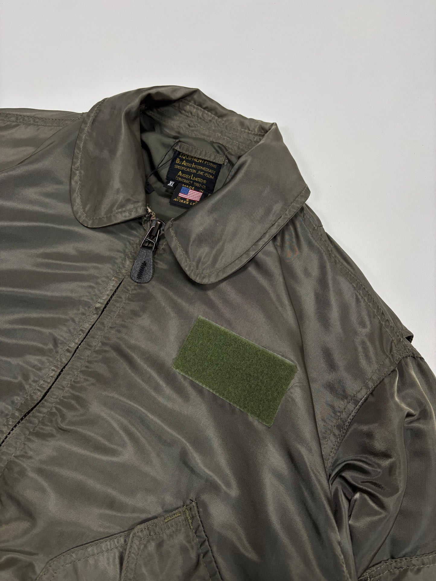 1980’s Avirex Faded Green Bomber Jacket (XL)