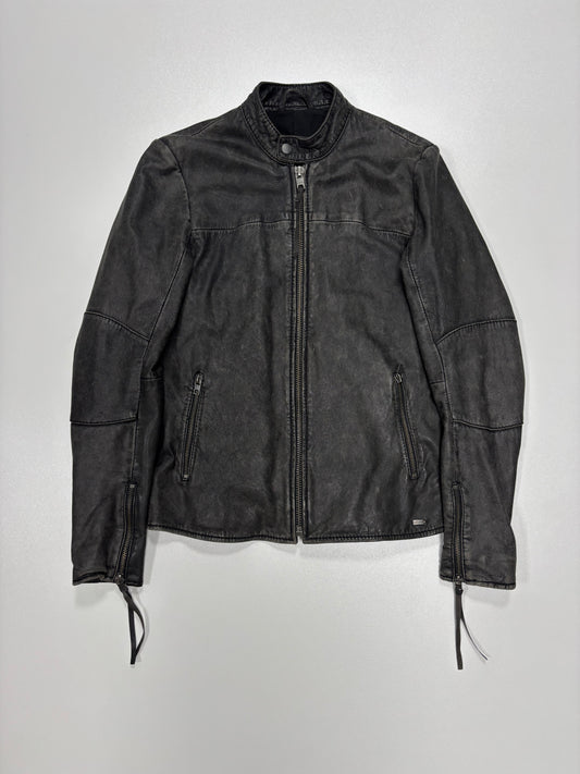 Tigha Faded Tight Fit Leather Jacket (S)