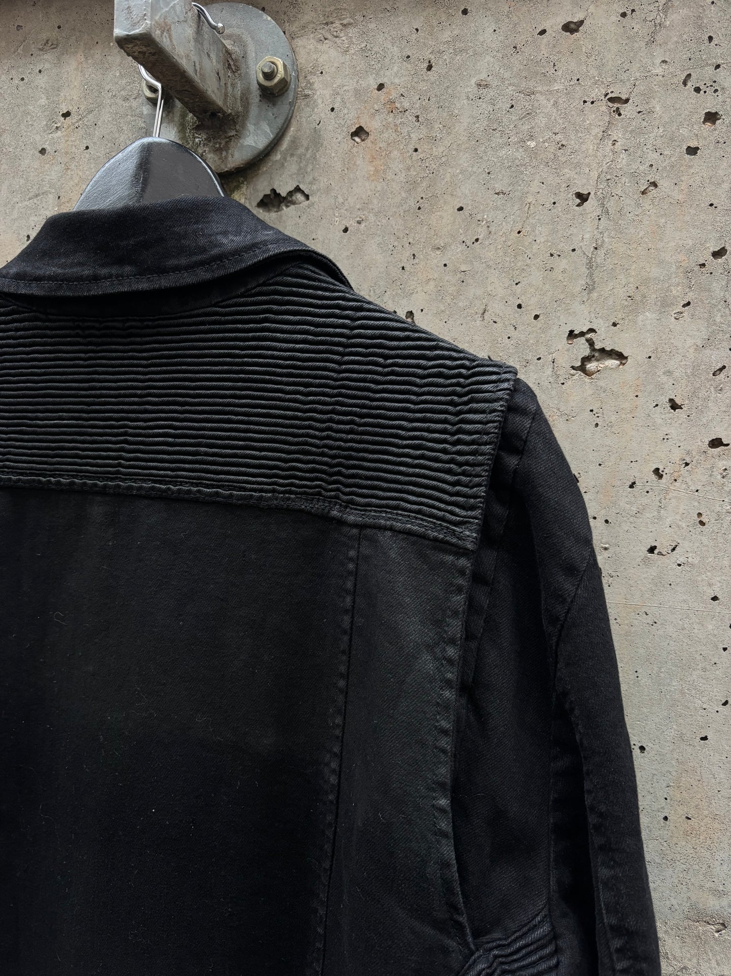 Balmain Perfecto Waxed Black Jacket (52)