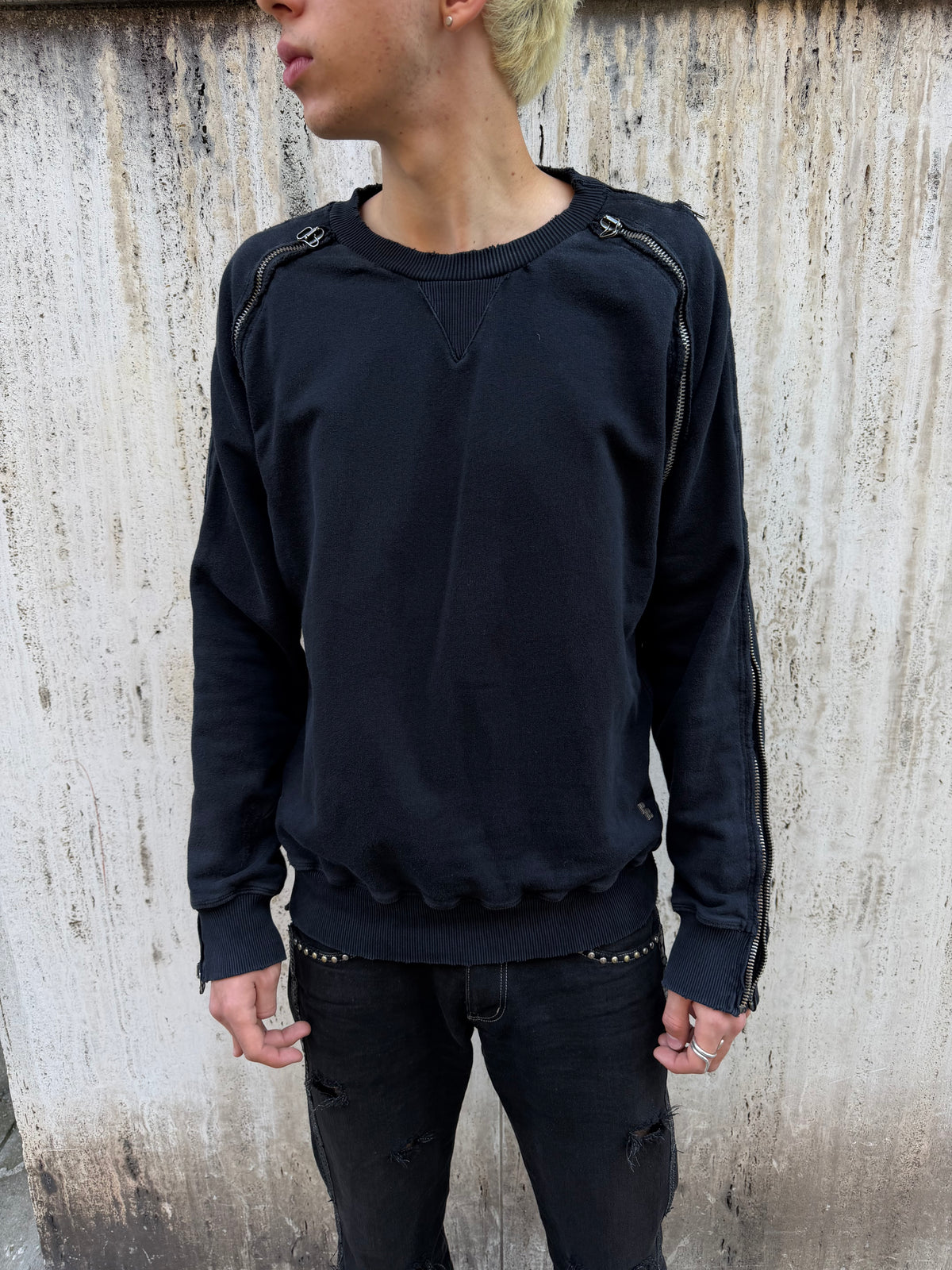 Pierre Balmain Multi Zip Crewneck Sweatshirt (XL)