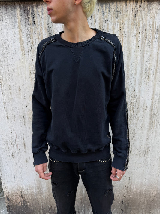 Pierre Balmain Multi Zip Crewneck Sweatshirt (XL)