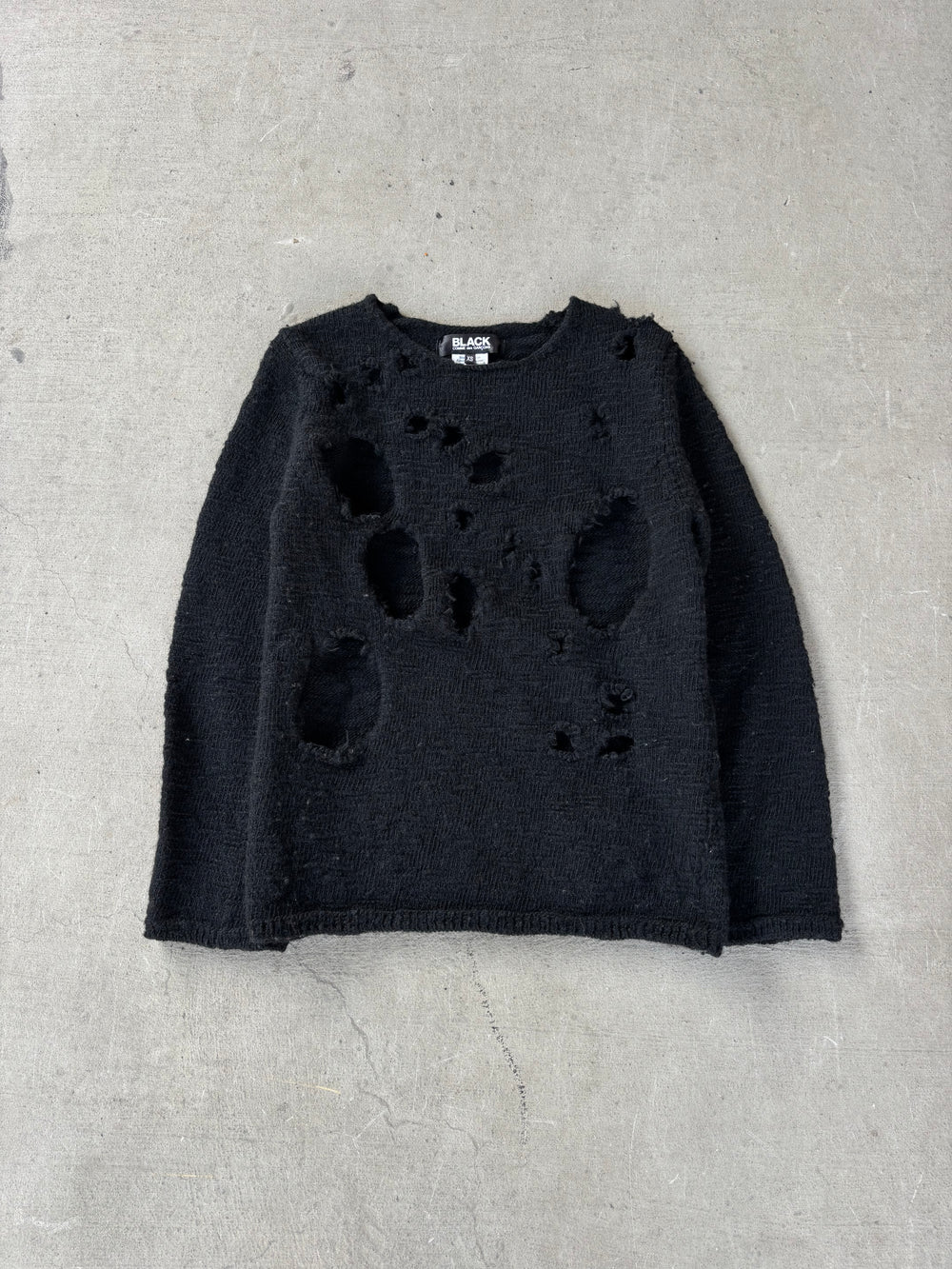 AW23 Comme des Garcons Black Distressed Sweater (XS)