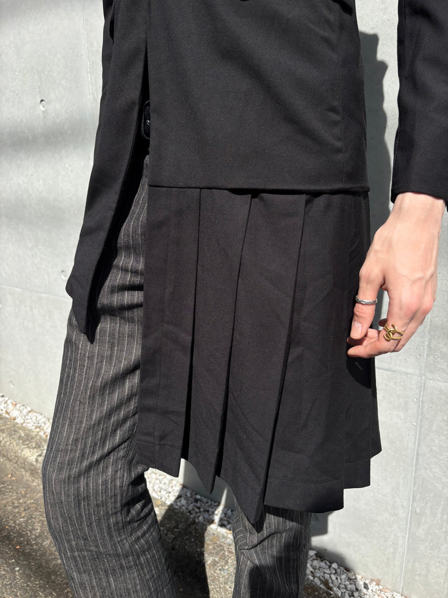 Civarize Asymmetrical Pleated Blazer Coat (S)