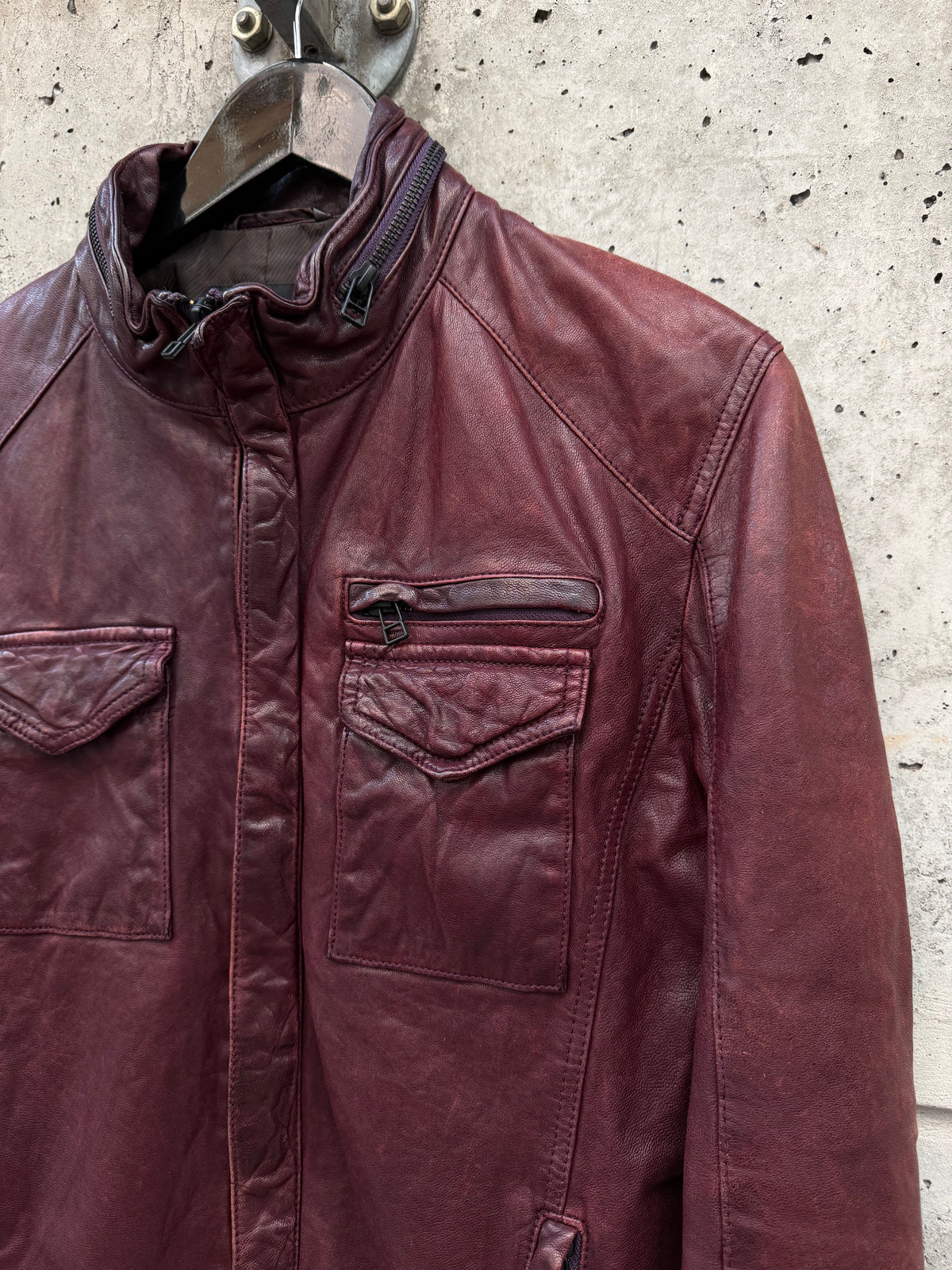 Setting Cracks Bloodred Rider Leather Jacket (S)