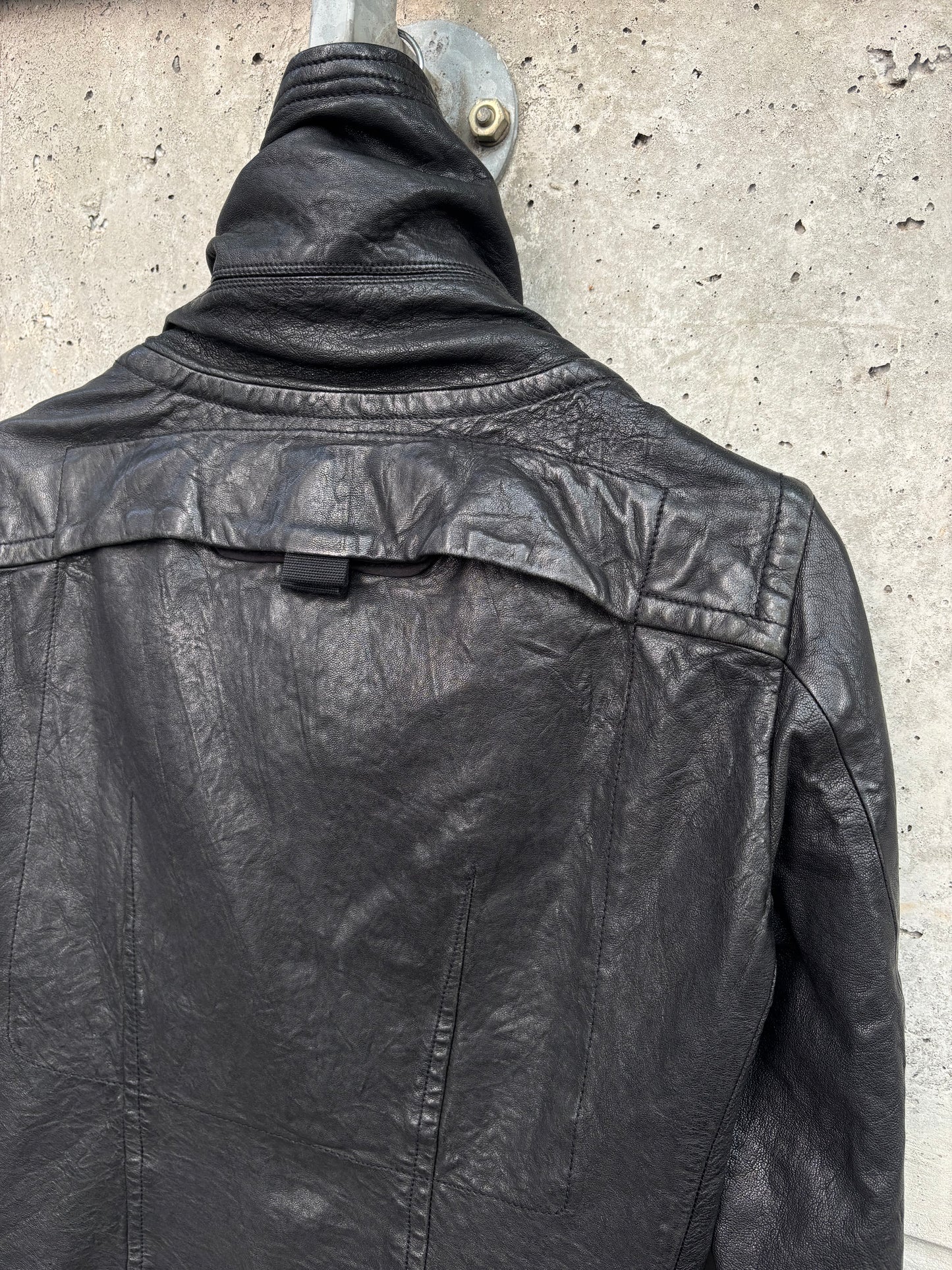 AW/08 Rick Owens Maga High-Neck Leather Jacket (46)