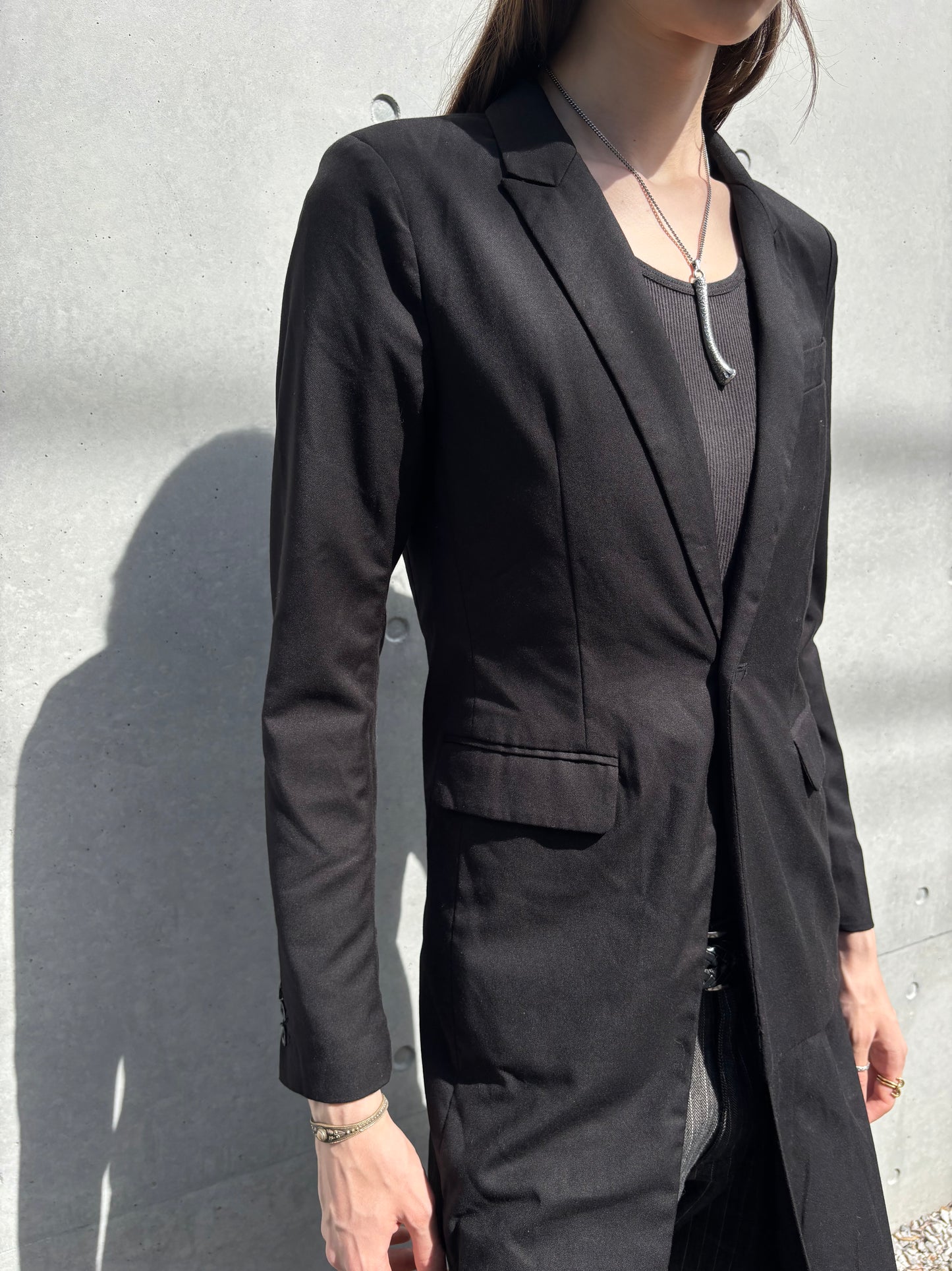 Civarize Asymmetrical Pleated Blazer Coat (S)
