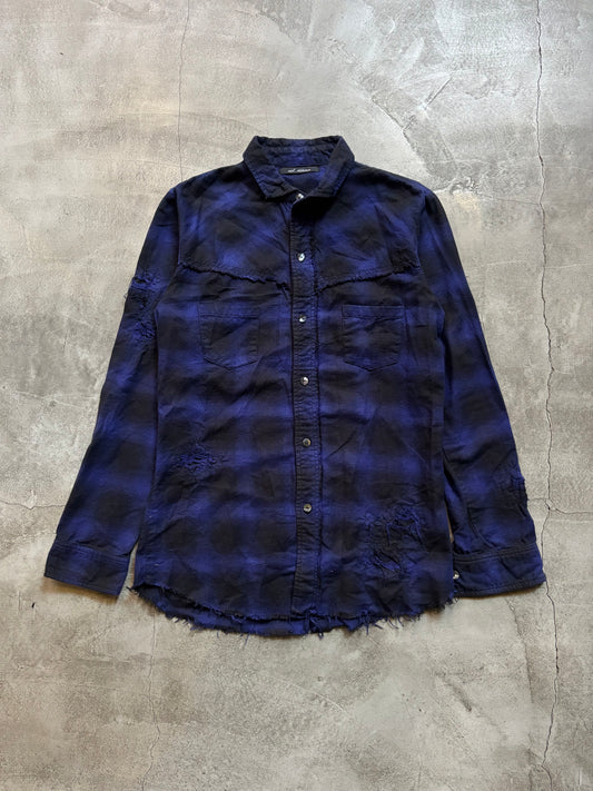 14th Addiction Distressed Checkered Shirt (S)
