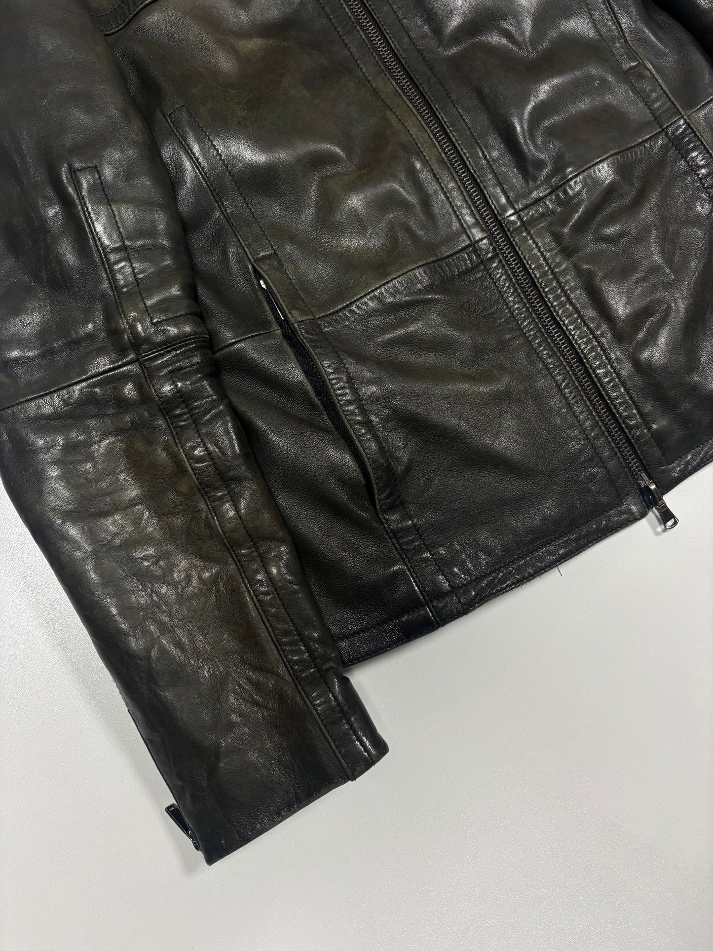 Dirk Bikkembergs Rider Leather Jacket (46)