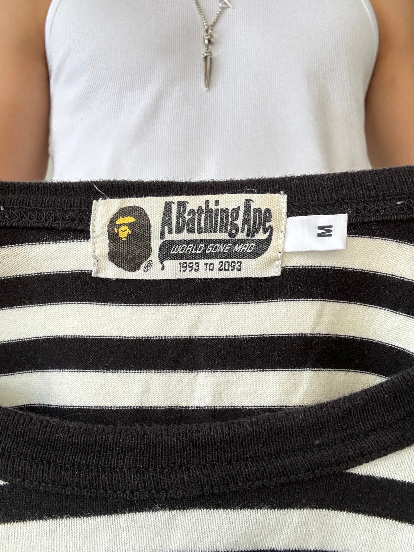 A Bathing Ape Striped Tee (M)