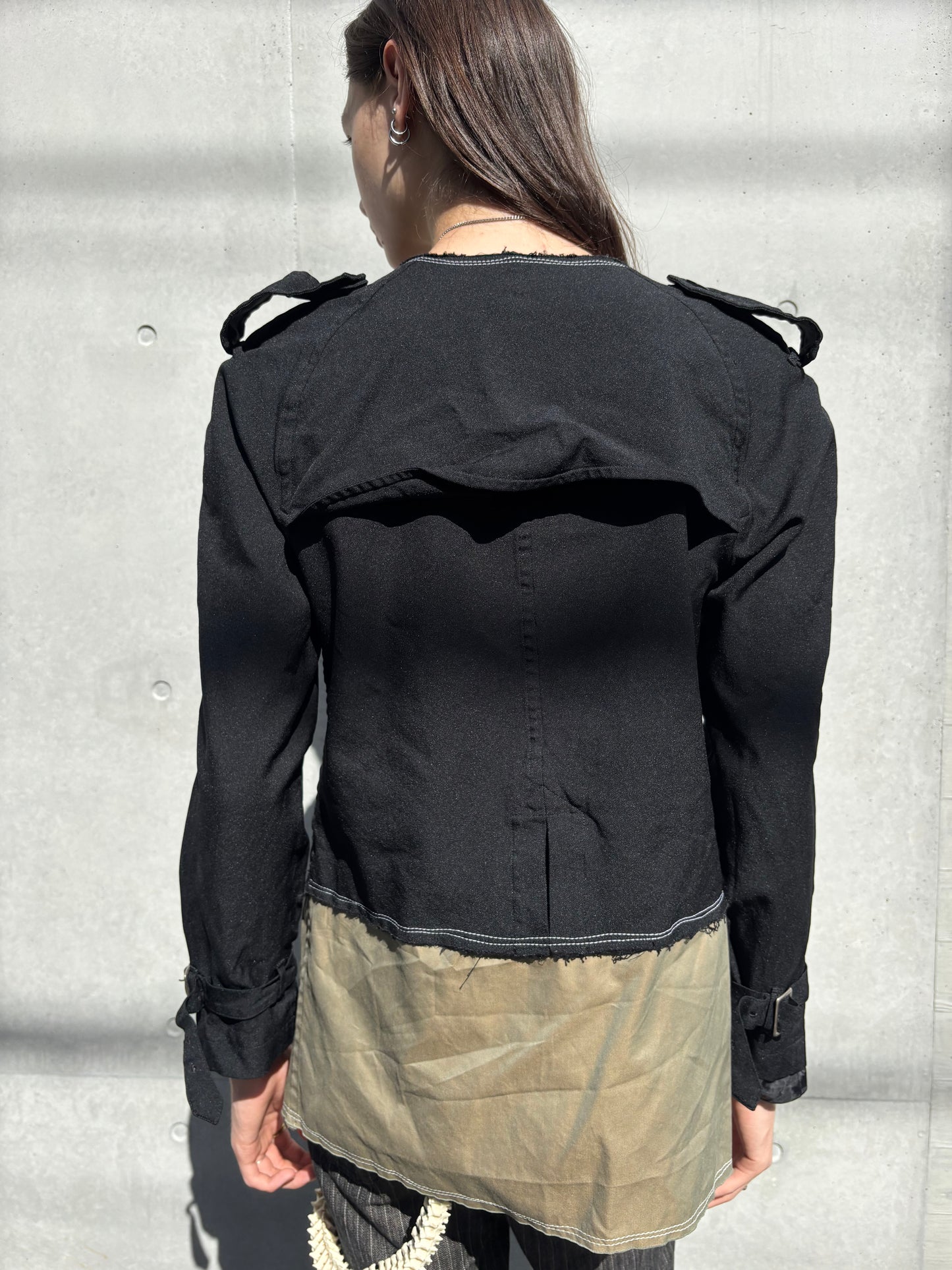 SS/11 Comme des Garcons Black Asymmetrical Military Jacket (S)