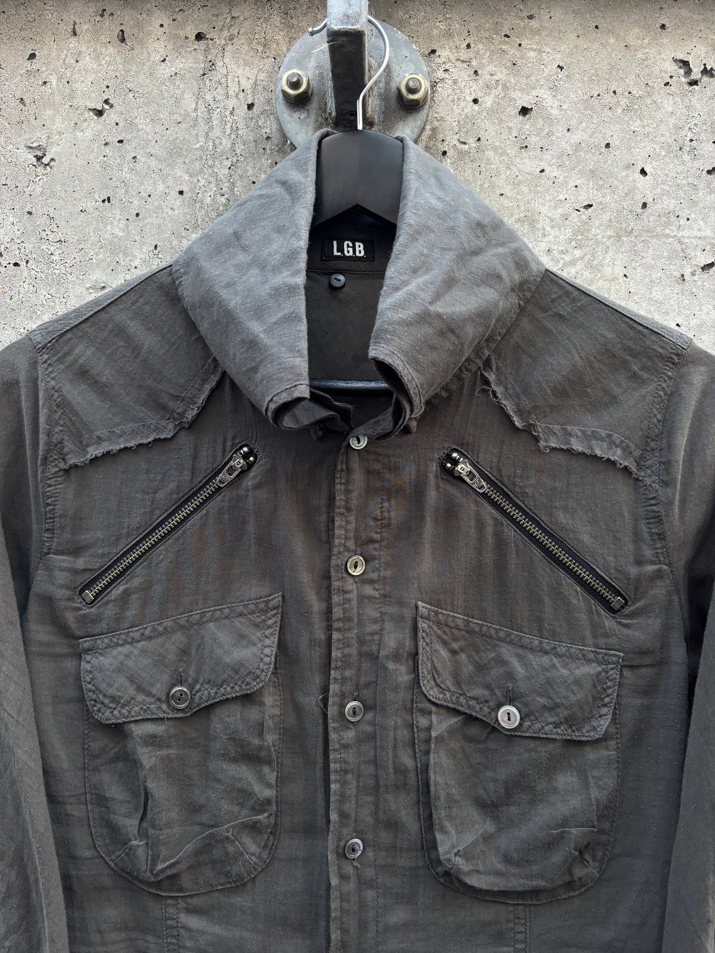 L.G.B. flywing asymmetrical Zippers Griffin Shirt (2)