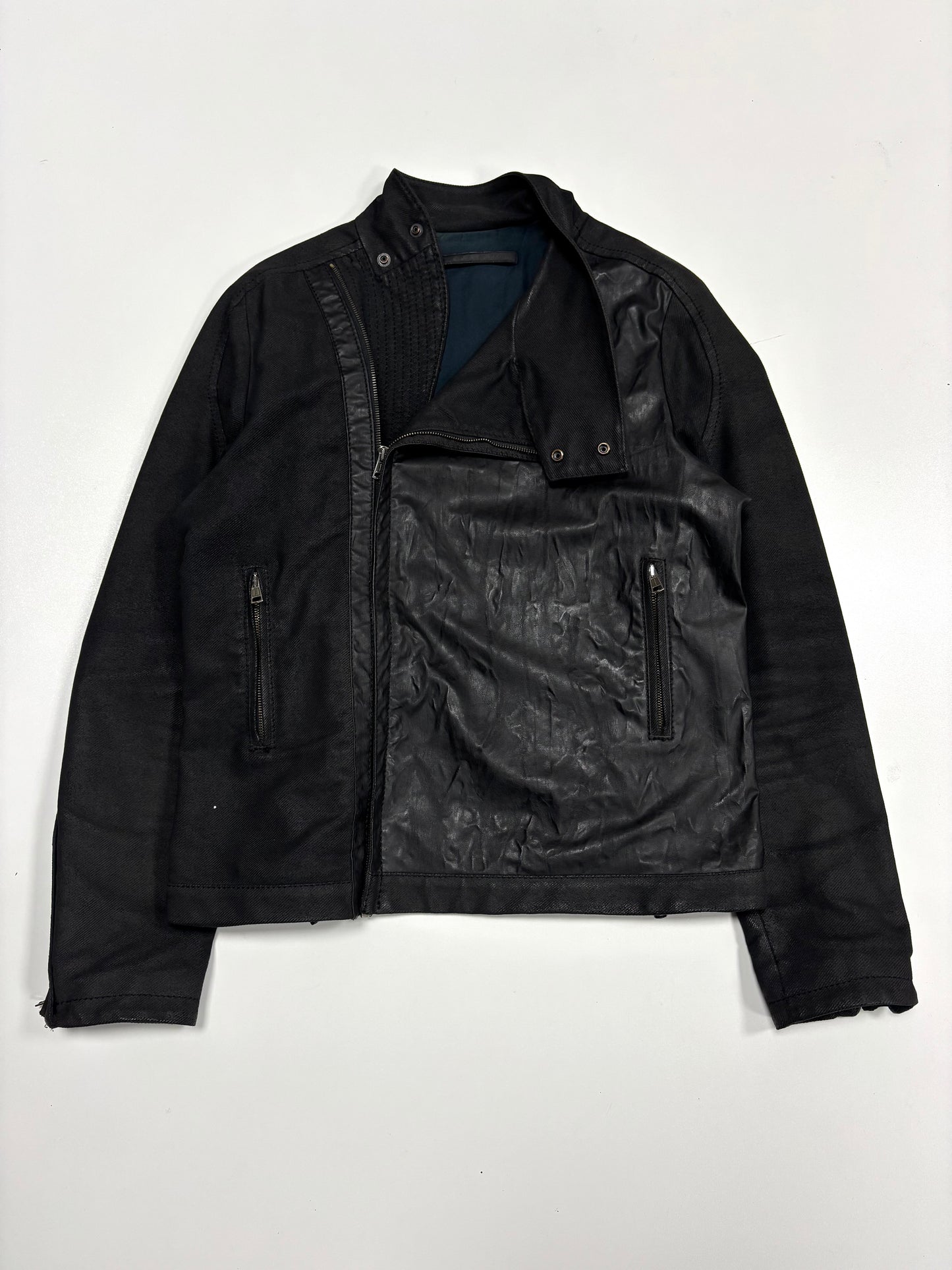 Andrew Mackenzie Waxed Cotton Asymmetrical Collar (L)