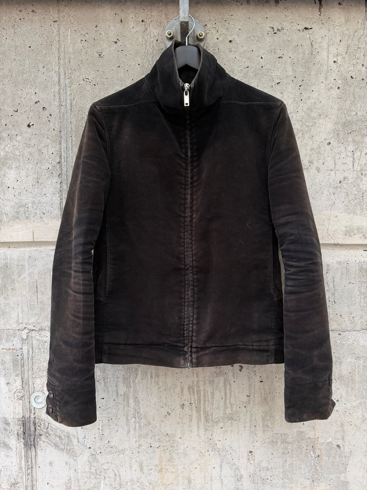 AW/17 Rick Owens Darkshadow Brushed High Collar Zip Jacket (48)
