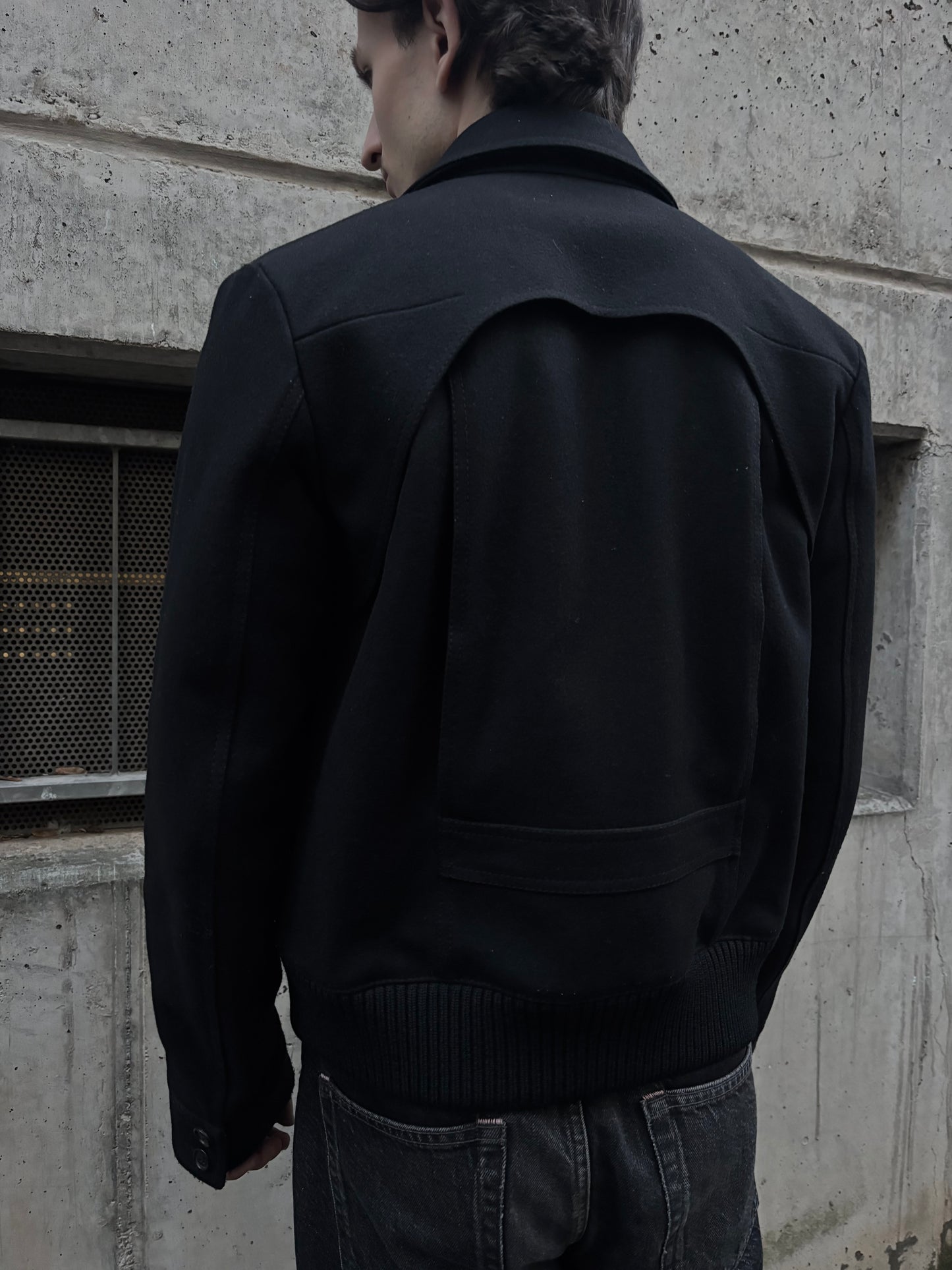 Dior Homme AW2006 Panel Layer Wool Bomber Jacket (48)