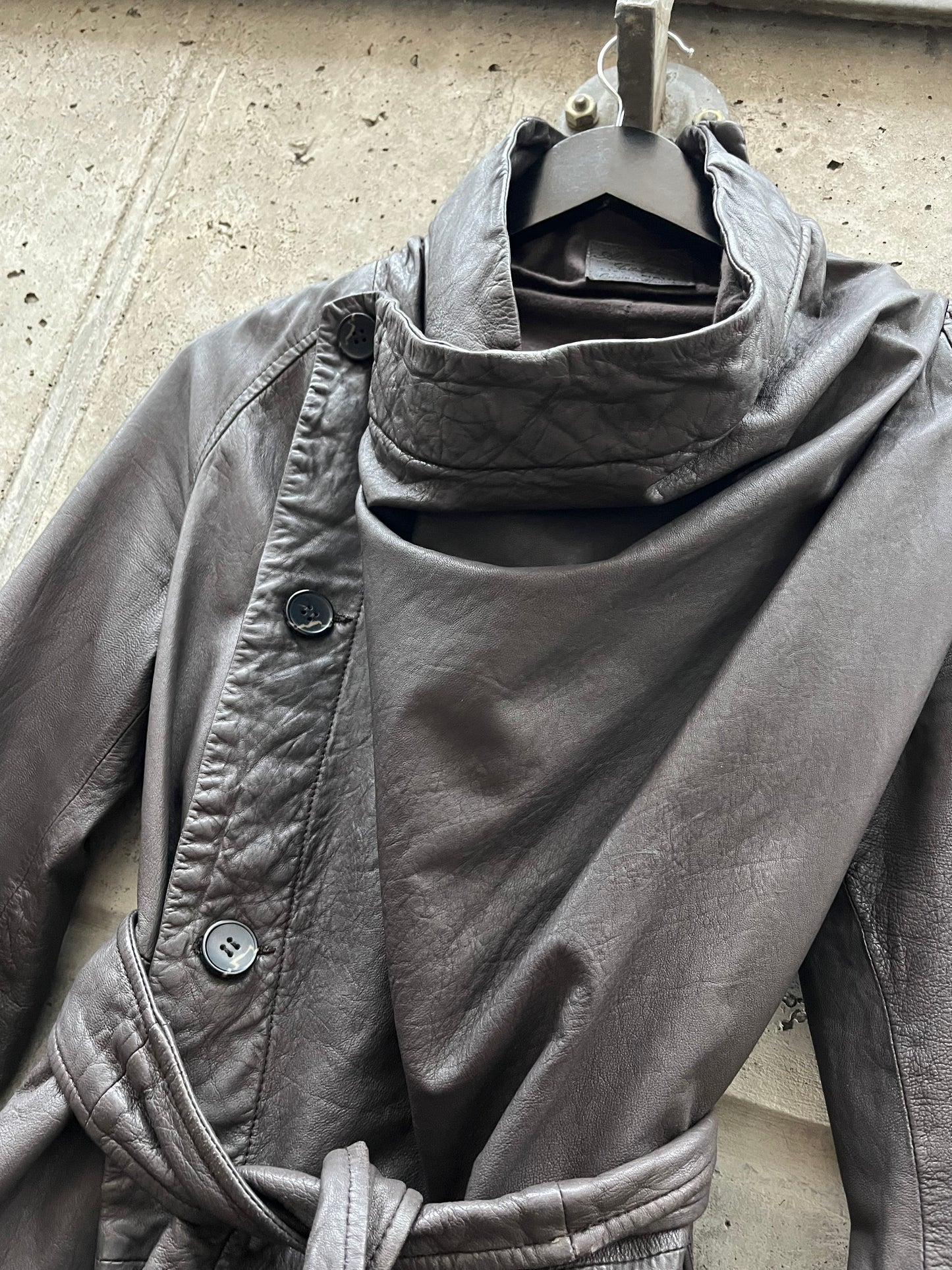 All Saints Asymmetrical Leather Jacket (S)