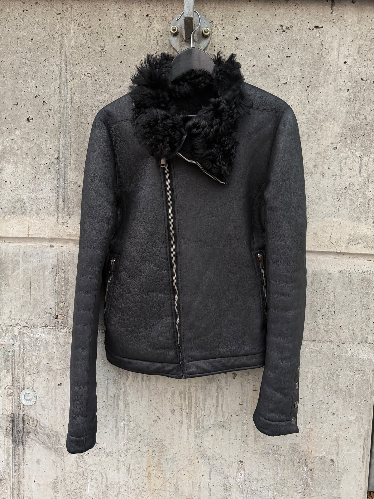 AW/13 „Plinth“ Rick Owens Shearling Leather Jacket (46)