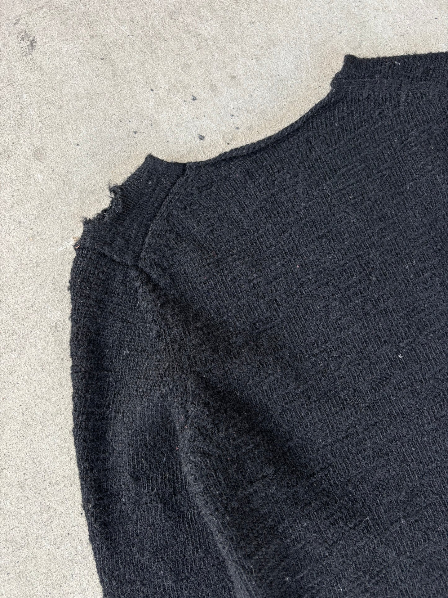 AW23 Comme des Garcons Black Distressed Sweater (XS)
