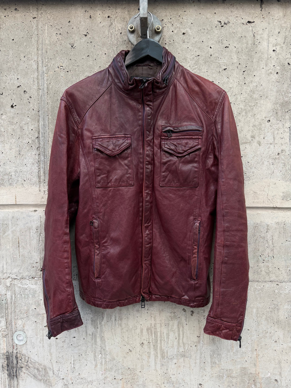 Setting Cracks Bloodred Rider Leather Jacket (S)