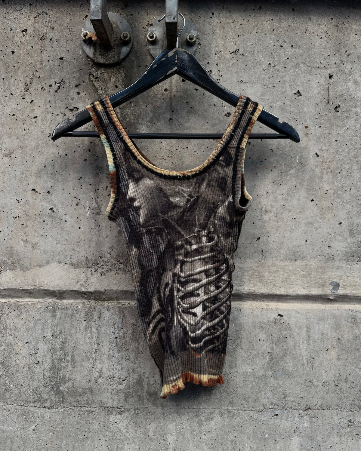 AW/98 Jean Paul Gaultier Maille Statue & Skeleton Knit Tank Top (S)