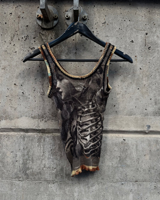 AW/98 Jean Paul Gaultier Maille Statue & Skeleton Knit Tank Top (S)