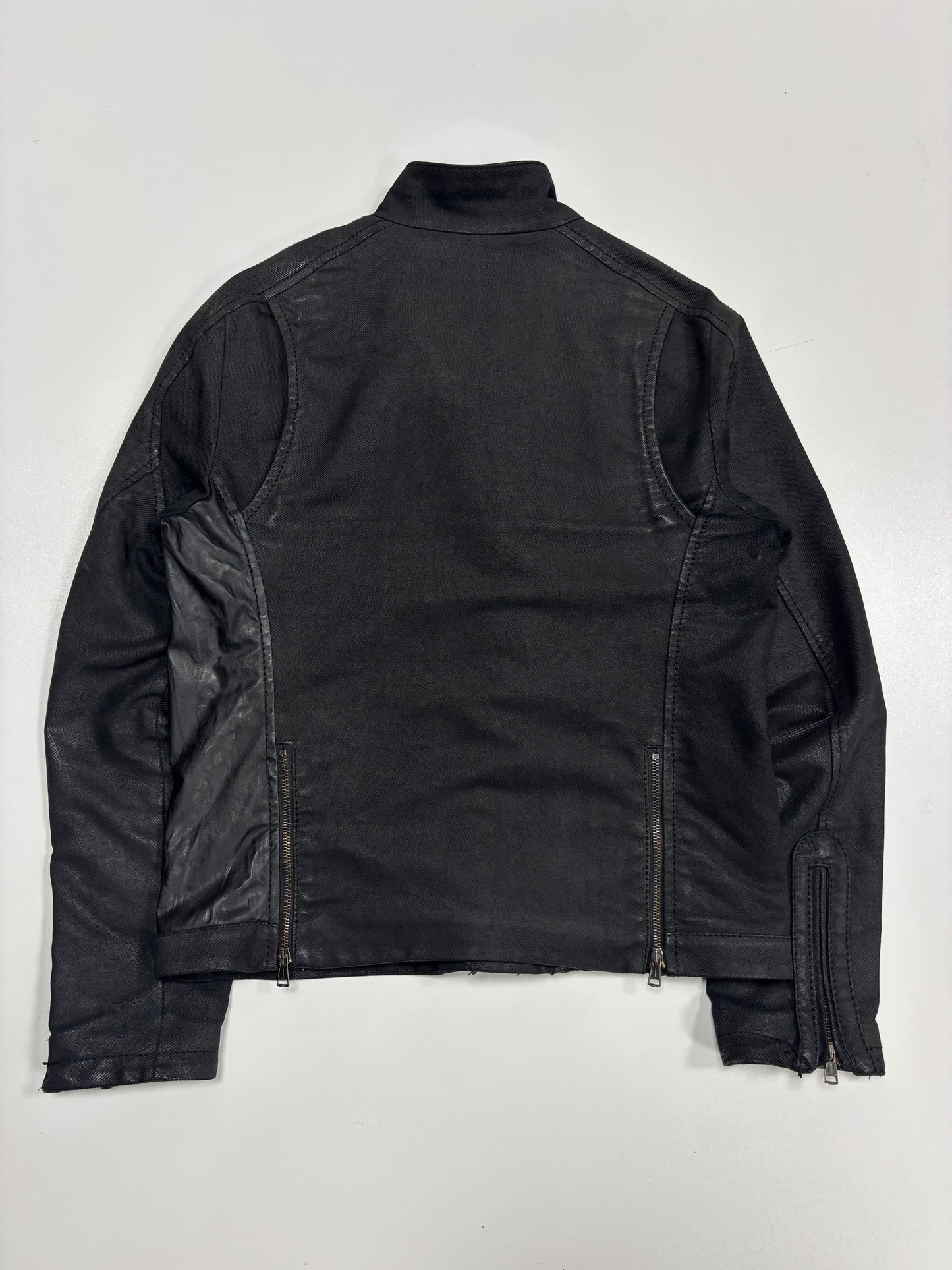 Andrew Mackenzie Waxed Cotton Asymmetrical Collar (L)