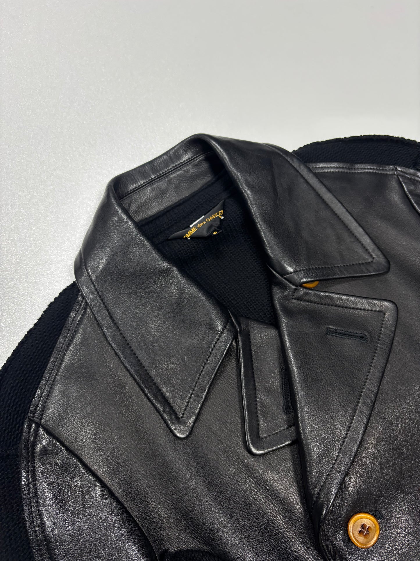 AD2002 Comme des Garçons Deconstructed Leather Biker Jacket (S)