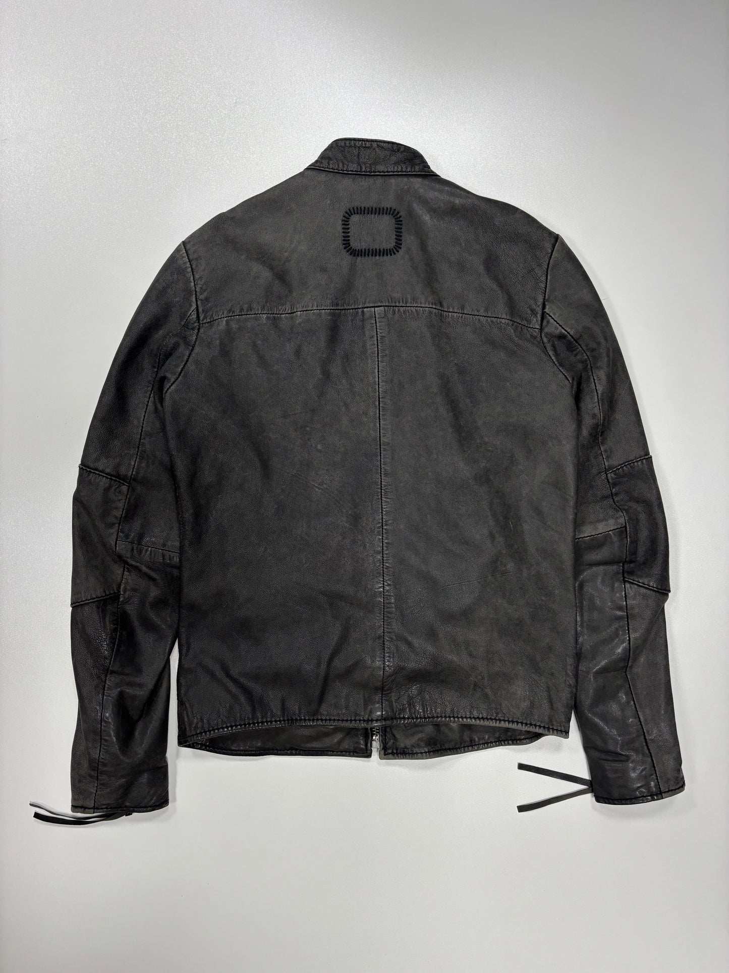 Tigha Faded Tight Fit Leather Jacket (S)
