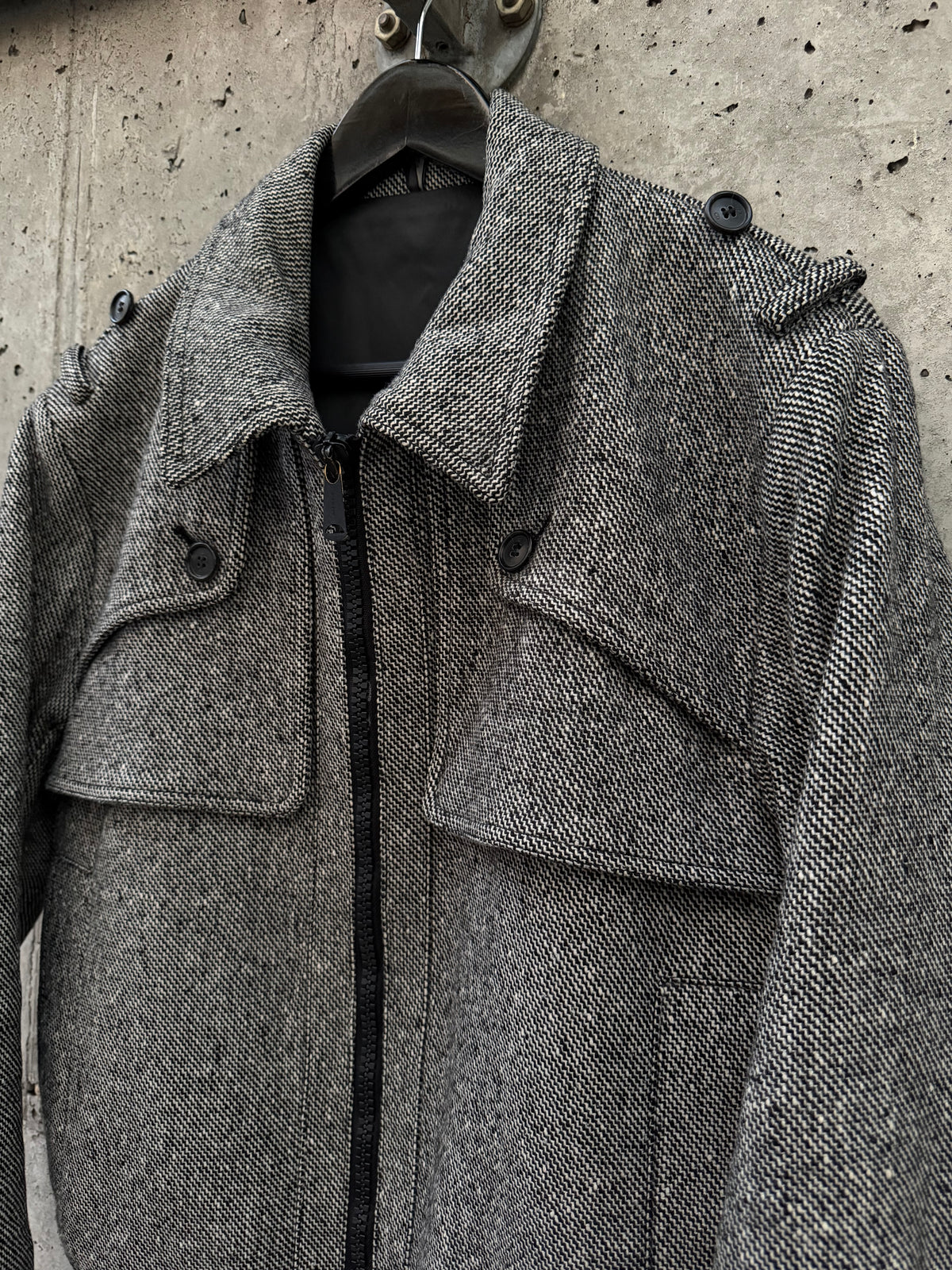 AW/06 Dior Homme Tweed Panel Layer Bomber Jacket (48)