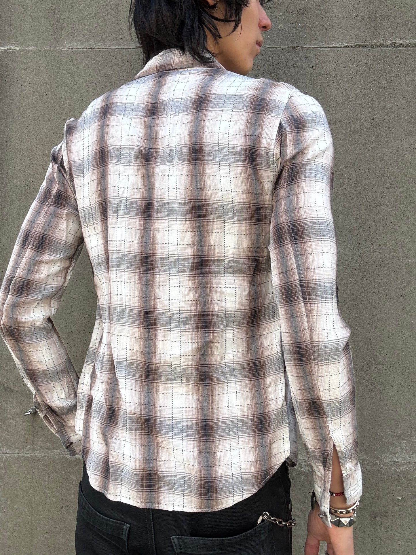 Roar Checkered Zip Shirt (M)