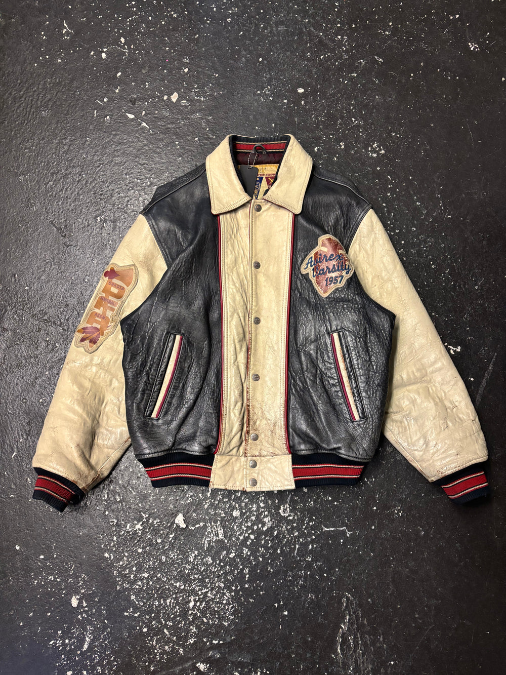 Avirex Leather Varsity Jacket (L)