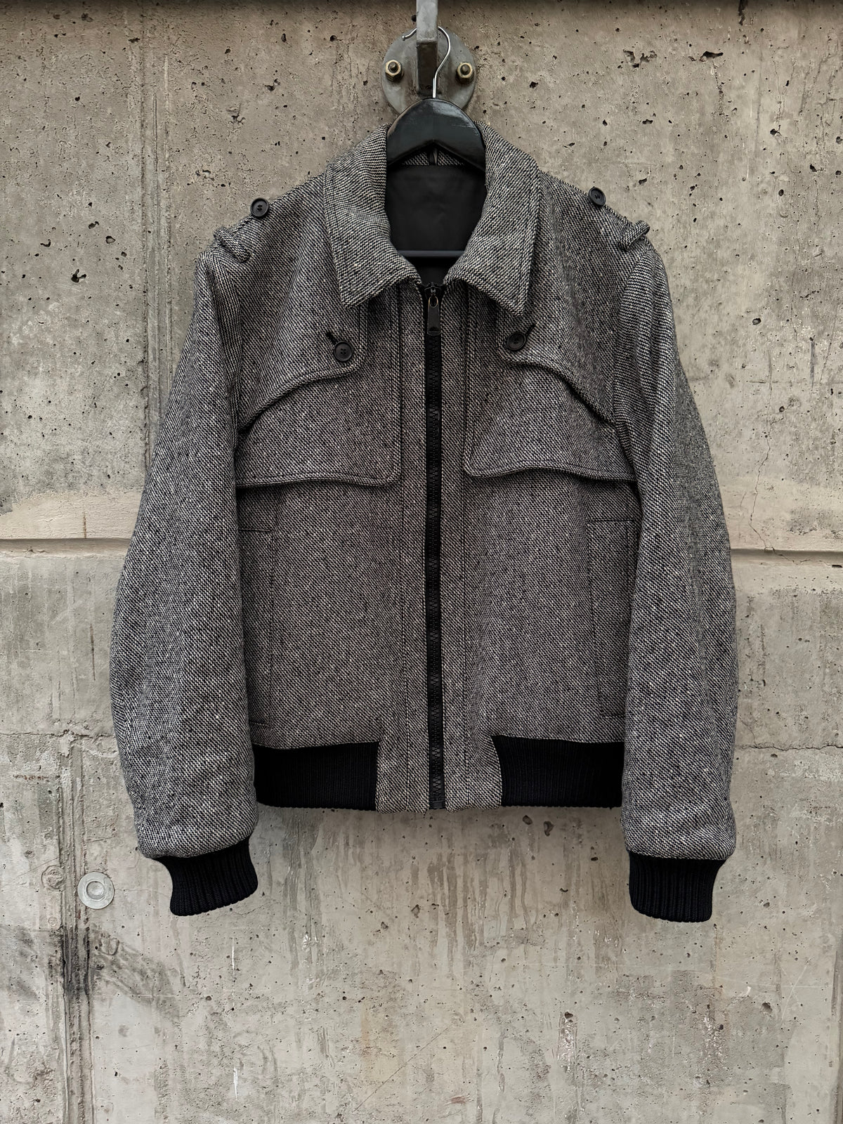 AW/06 Dior Homme Tweed Panel Layer Bomber Jacket (48)