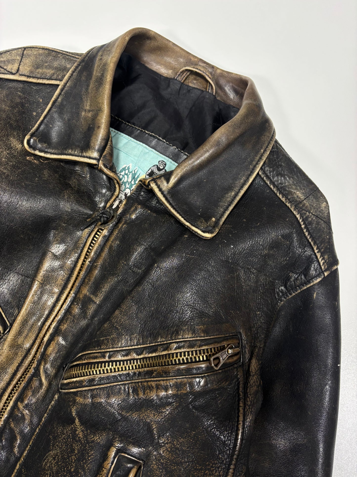 1990’s Faded Aviator Leather Jacket (L)